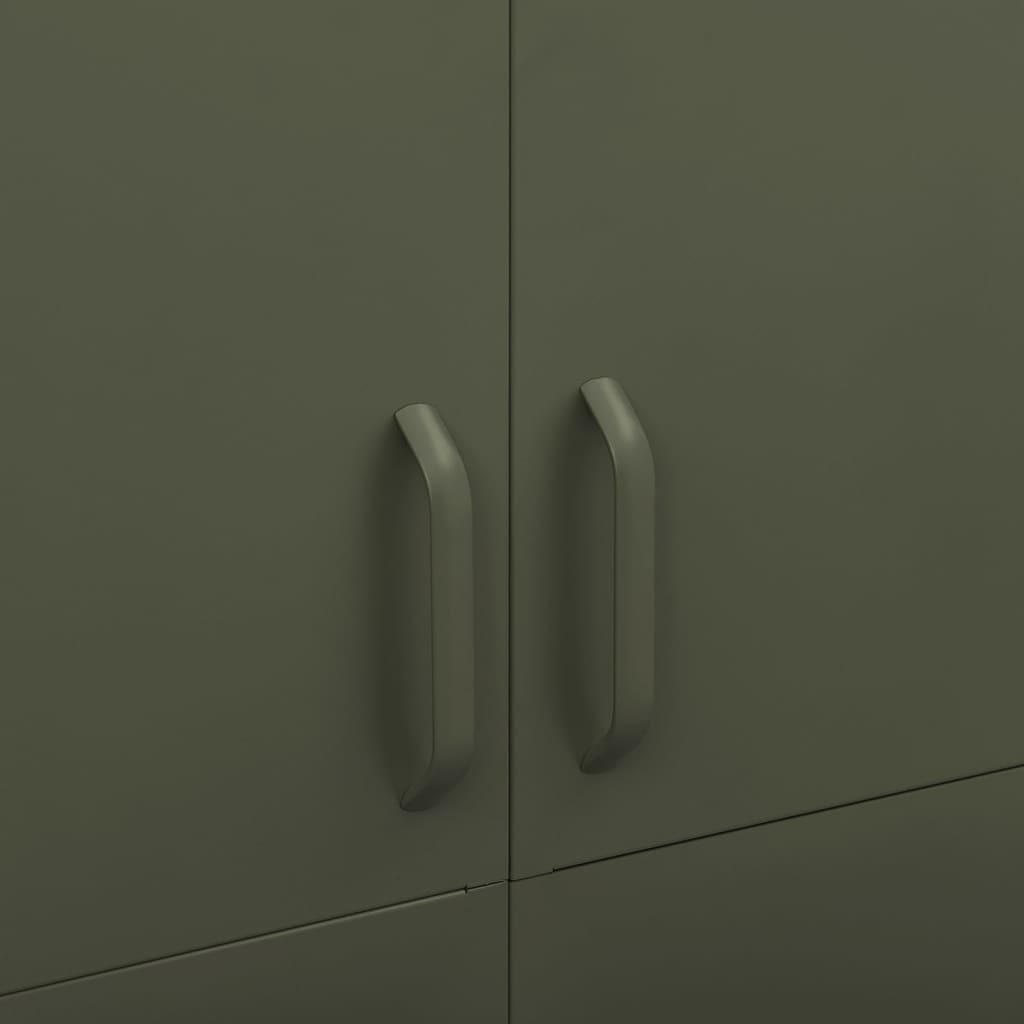 Wardrobe Olive Green 35.4"x19.7"x70.9" Steel