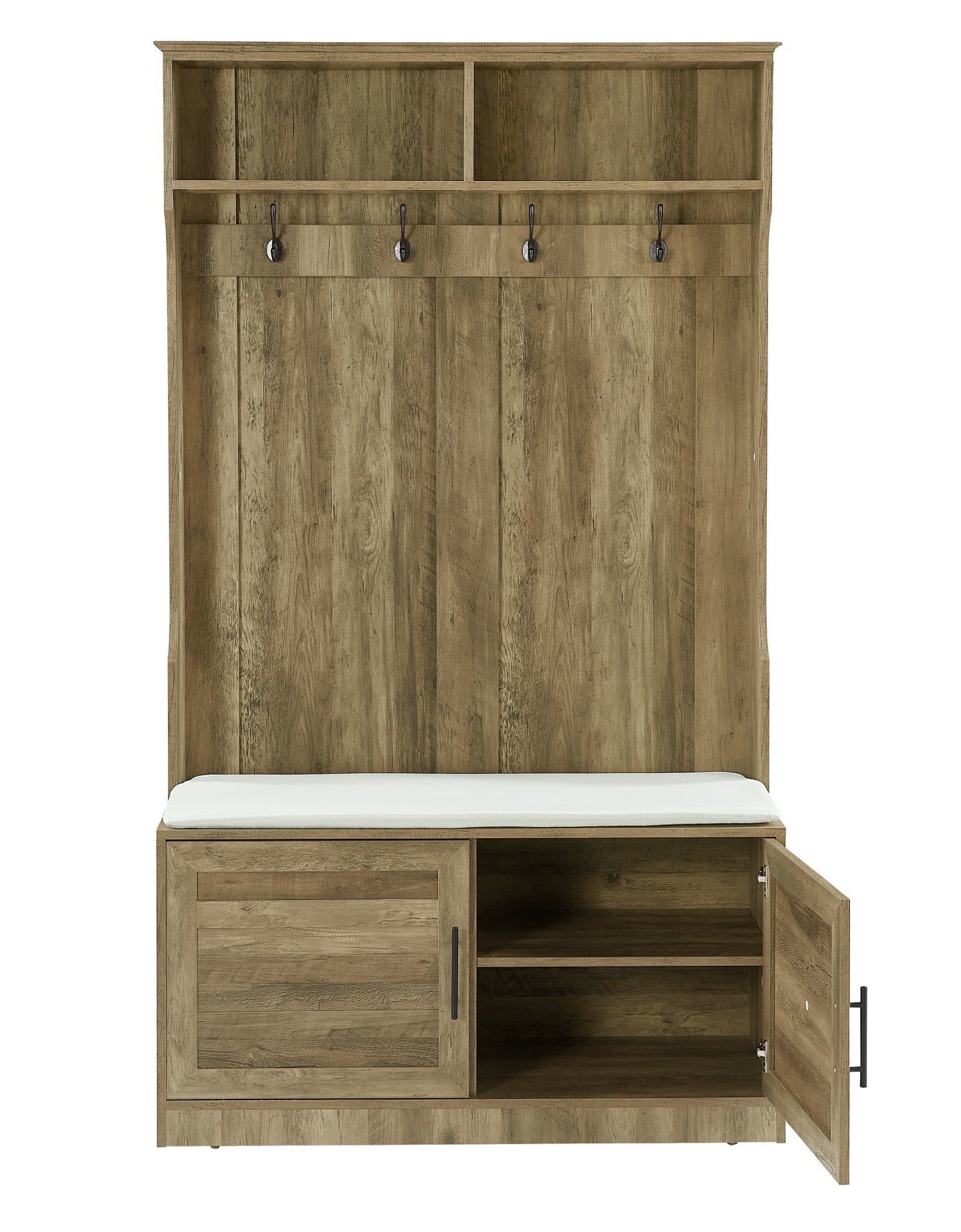 Wood Coat Rack, Storage Shoe Cabinet, with Clothes Hook, with Sponge Pad Product, Multiple Storage Racks, bedroom, porch wardrobe storage rack, Dark Colour