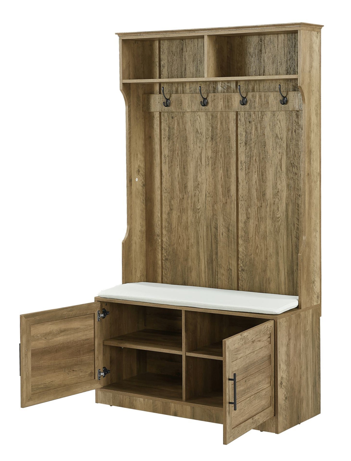 Wood Coat Rack, Storage Shoe Cabinet, with Clothes Hook, with Sponge Pad Product, Multiple Storage Racks, bedroom, porch wardrobe storage rack, Dark Colour