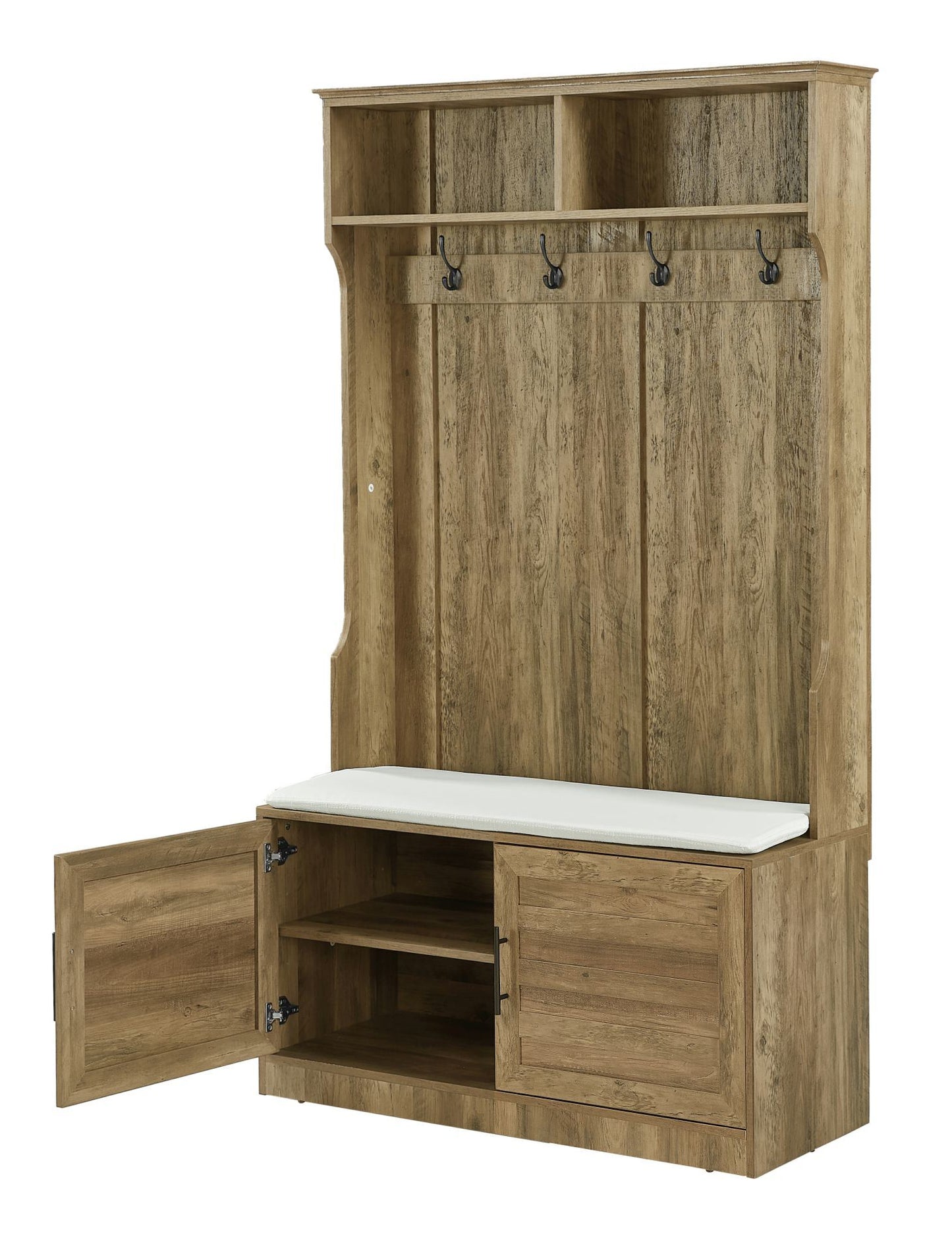 Wood Coat Rack, Storage Shoe Cabinet, with Clothes Hook, with Sponge Pad Product, Multiple Storage Racks, bedroom, porch wardrobe storage rack, Dark Colour