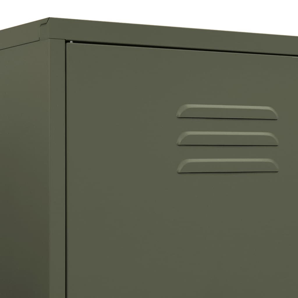 Wardrobe Olive Green 35.4"x19.7"x70.9" Steel