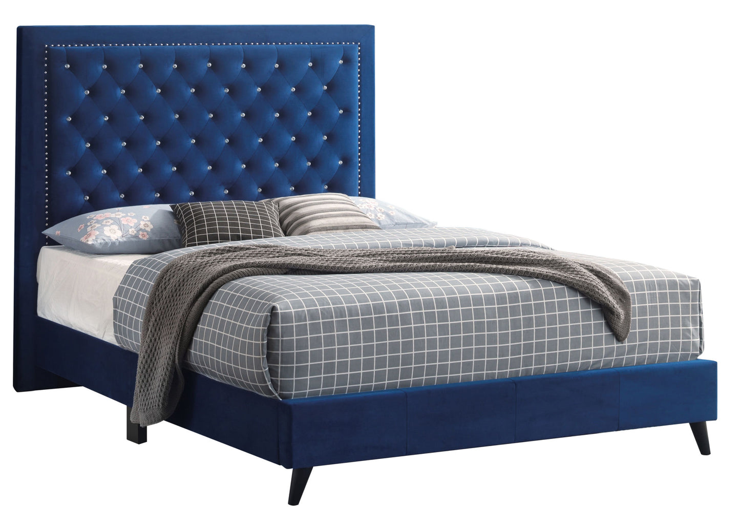 Glory Furniture Alba G0609-KB-UP KING BED , NAVY BLUE