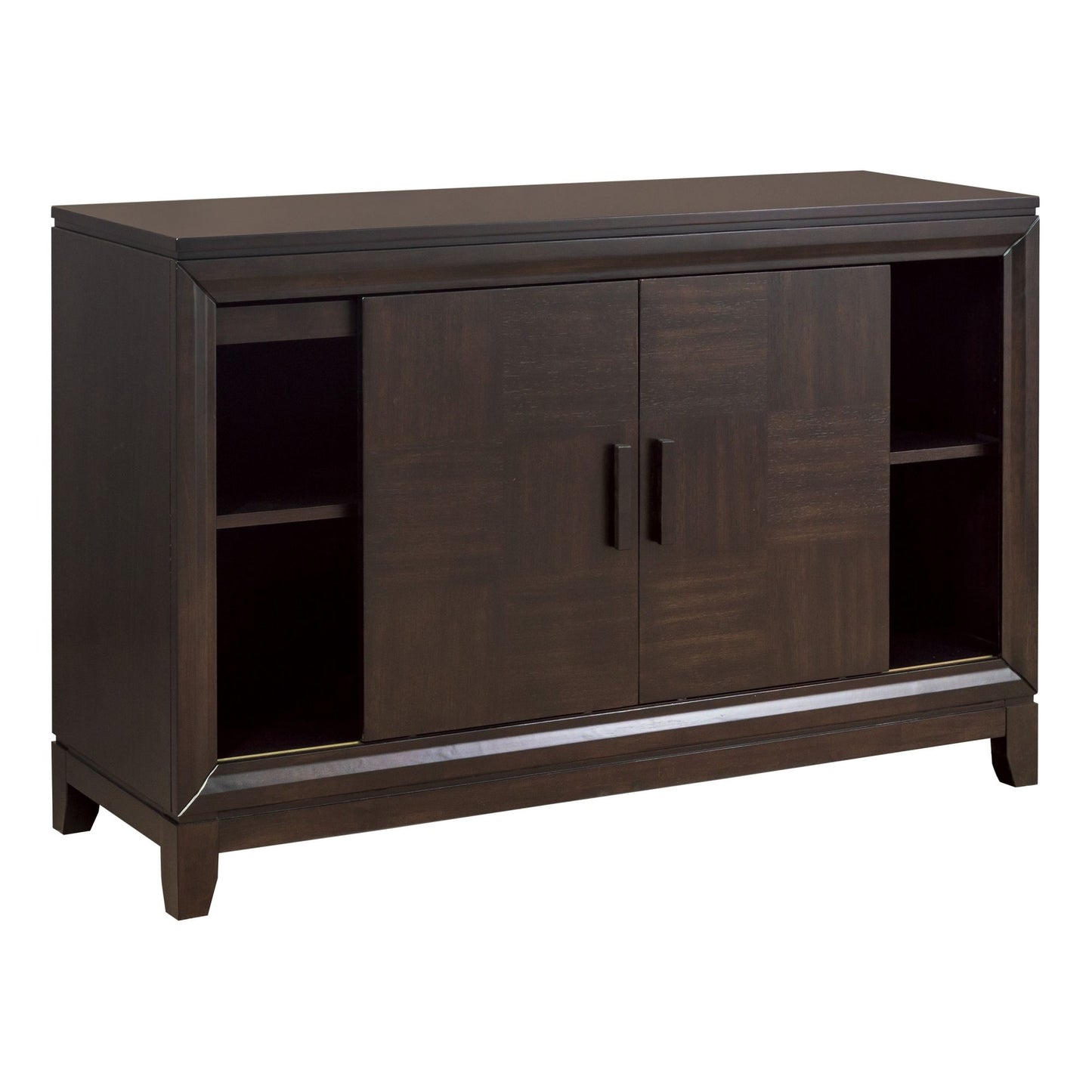 Classic Design Dark Brown Finish 1pc Server of 3x Drawers 2x Cabinets w Sliding Doors Contemporary Style Wooden Dining Room Furniture