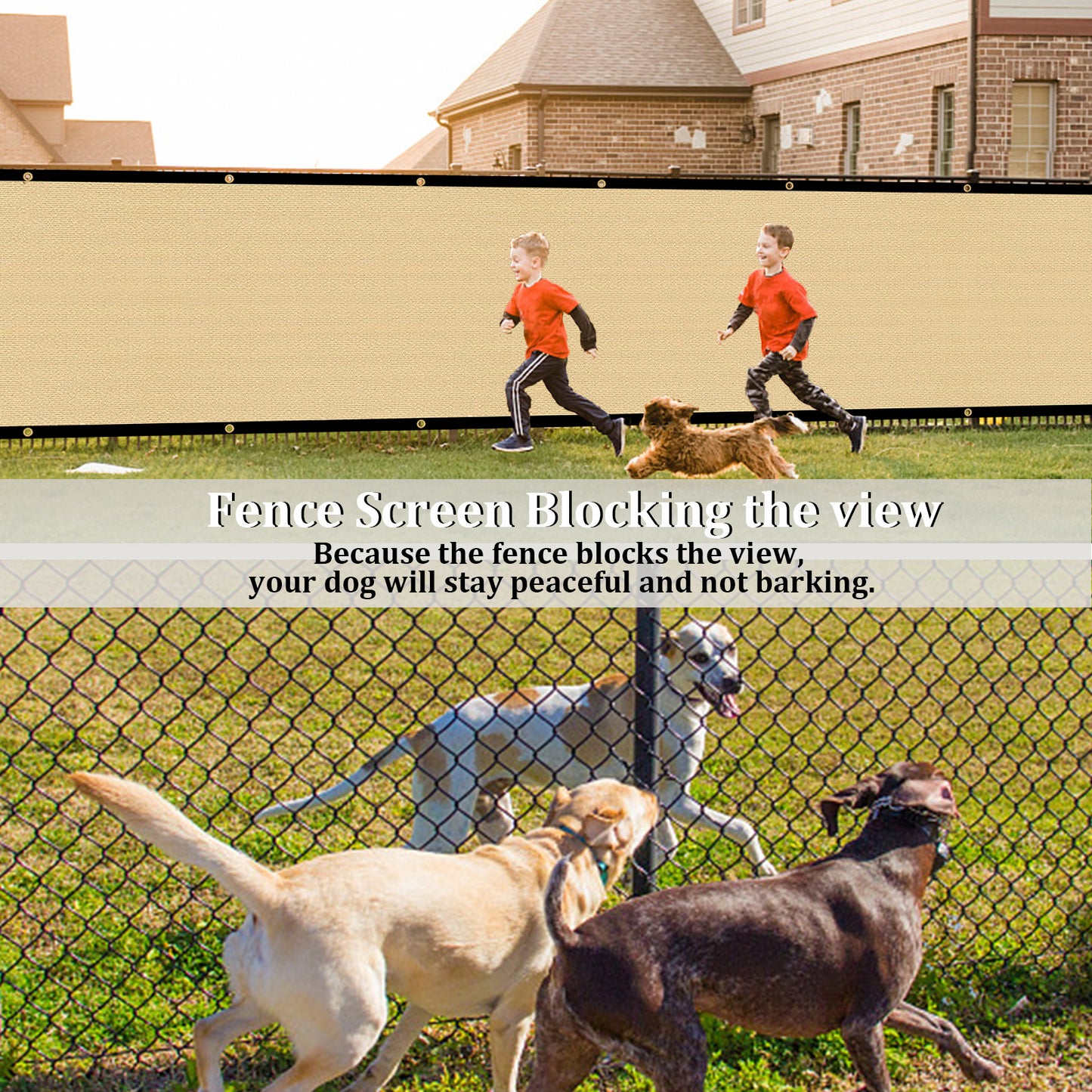 Artpuch Privacy Fence Screen Sand Customized Outdoor Mesh Panels for Backyard, Balcony,Patio,Construction Site with Zip Ties