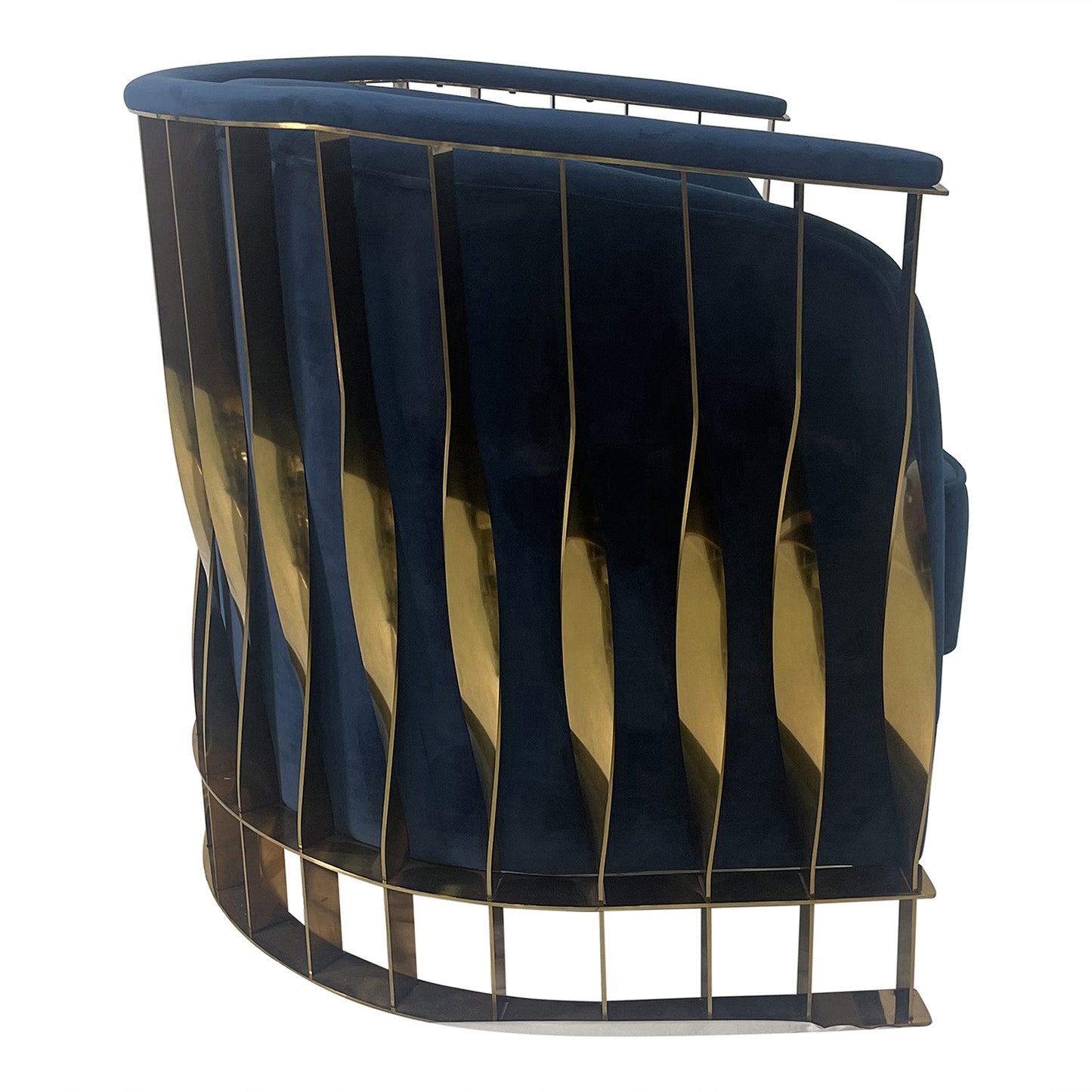 Navy Blue and Gold Sofa Chair