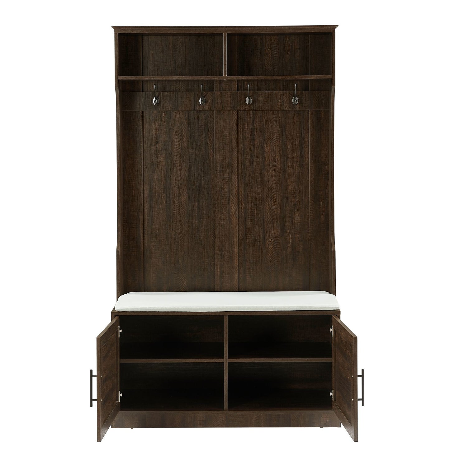 Wood Coat Rack, Storage Shoe Cabinet, with Clothes Hook, with Sponge Pad Product, Multiple Storage Racks, bedroom, porch wardrobe storage rack, Dark Colour