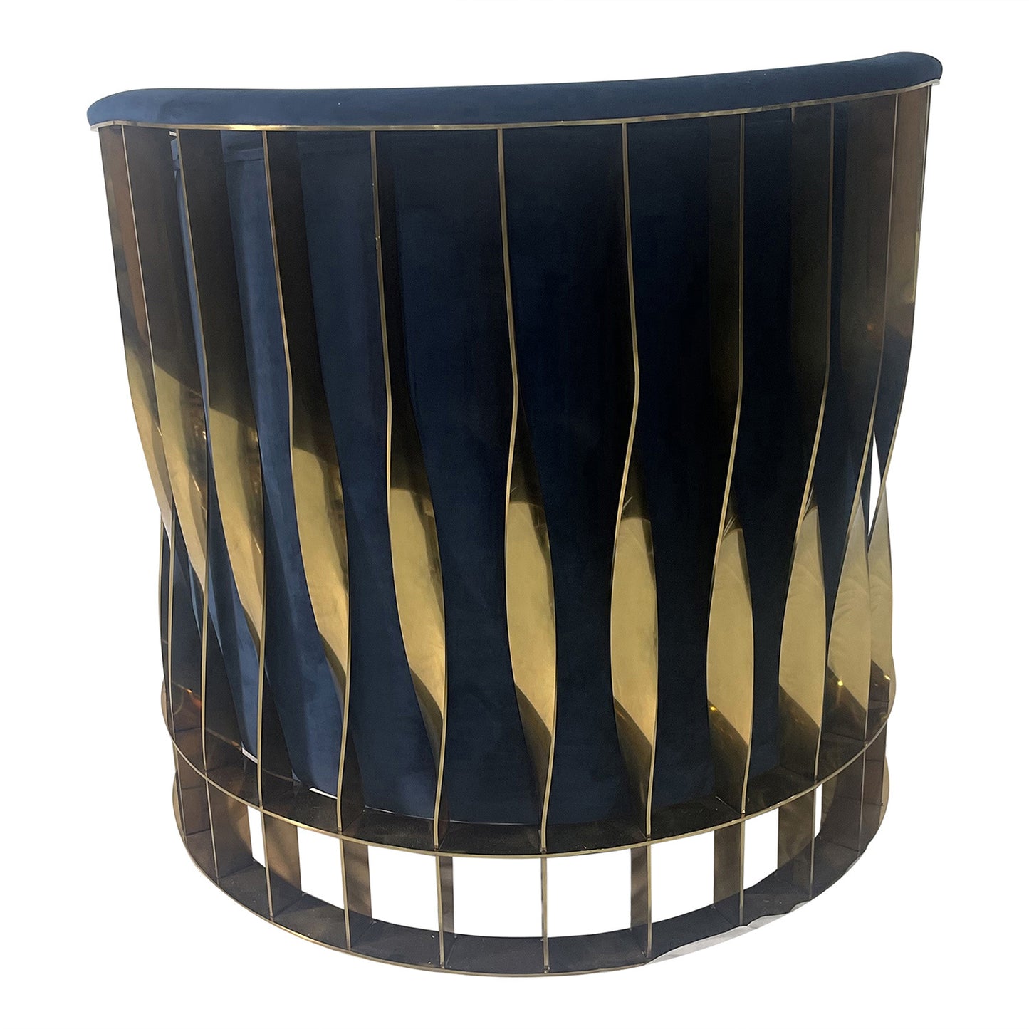 Navy Blue and Gold Sofa Chair