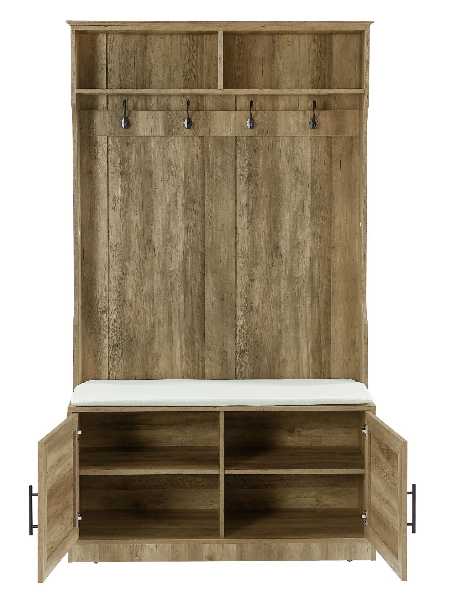 Wood Coat Rack, Storage Shoe Cabinet, with Clothes Hook, with Sponge Pad Product, Multiple Storage Racks, bedroom, porch wardrobe storage rack, Dark Colour