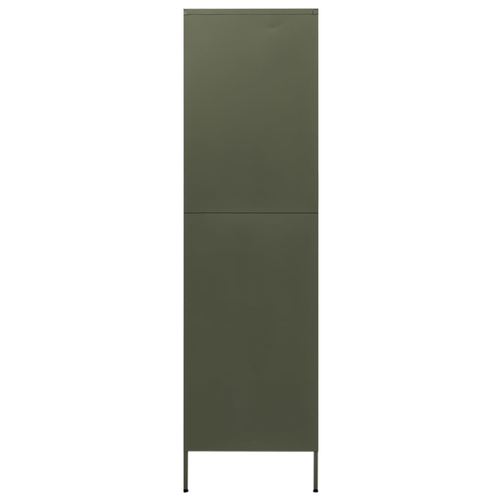 Wardrobe Olive Green 35.4"x19.7"x70.9" Steel