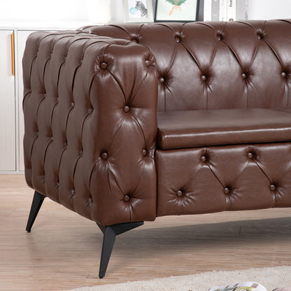 84.06Inch Width Traditional Square Arm removable cushion 3 seater Sofa