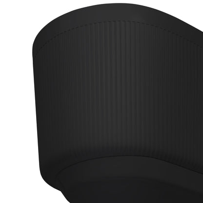 67" Matt Black Finish Acrylic Spacious Oval Shape Freestanding Bathtub with Unique Pleated Design