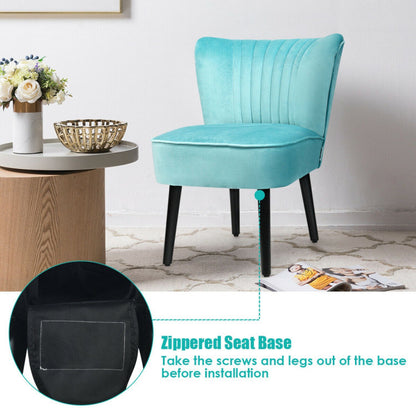 Set of 2 Upholstered Modern Leisure Club Chairs with Solid Wood Legs