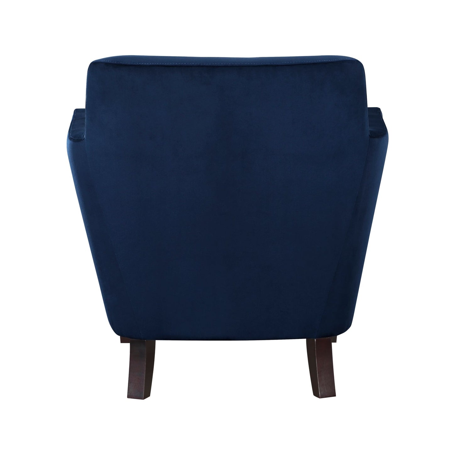 Stylish Home Accent Chair Blue Velvet Upholstery Matching Pillow Solid Wood Furniture Living Room 1pc