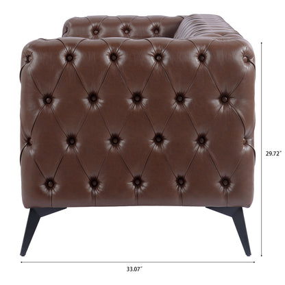 84.06Inch Width Traditional Square Arm removable cushion 3 seater Sofa