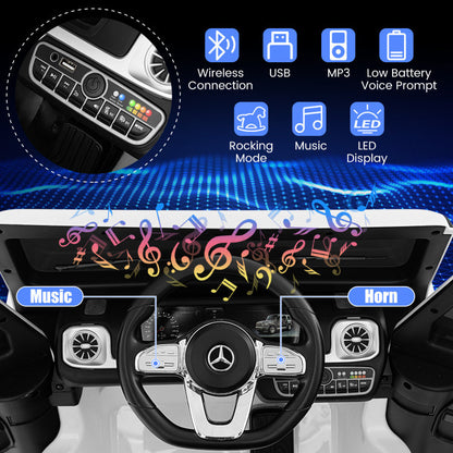 12V Battery Powered Licensed Mercedes-Benz G500 Kids Ride-on Car in White