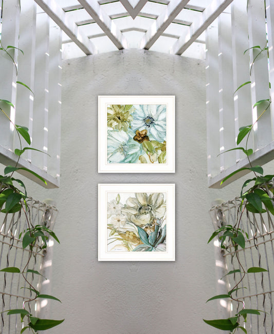 "Sea Glass" White Framed Wall Art by JG Studios