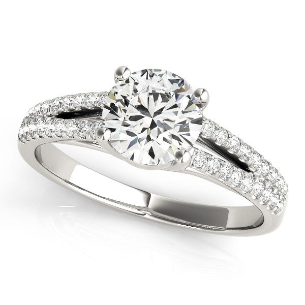 White Gold 14k Split Shank Round Diamond Engagement Ring (1 1/8 cttw)