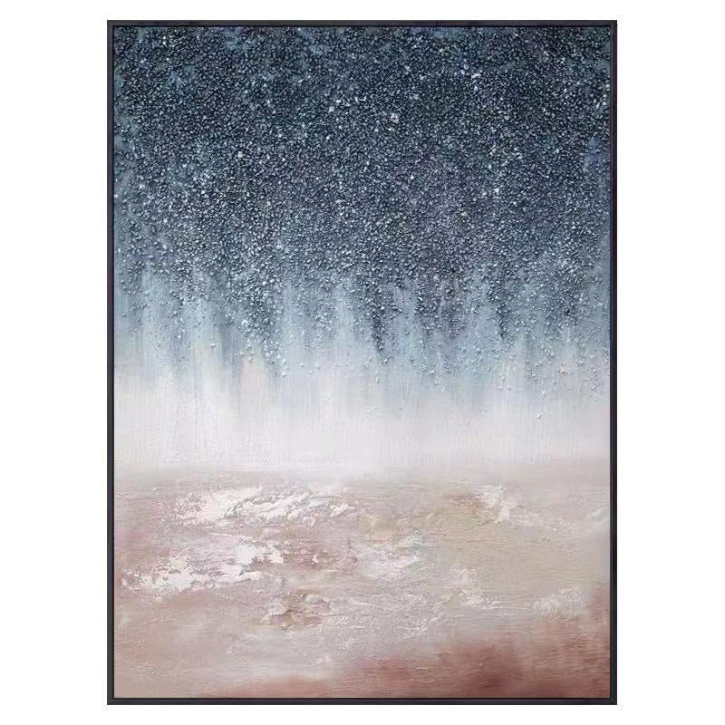 Hand-Painted Large Oil Painting Thick Texture Abstract Hanging Wall Art Dark Blue Decorative Murals Picture For Porch villa
