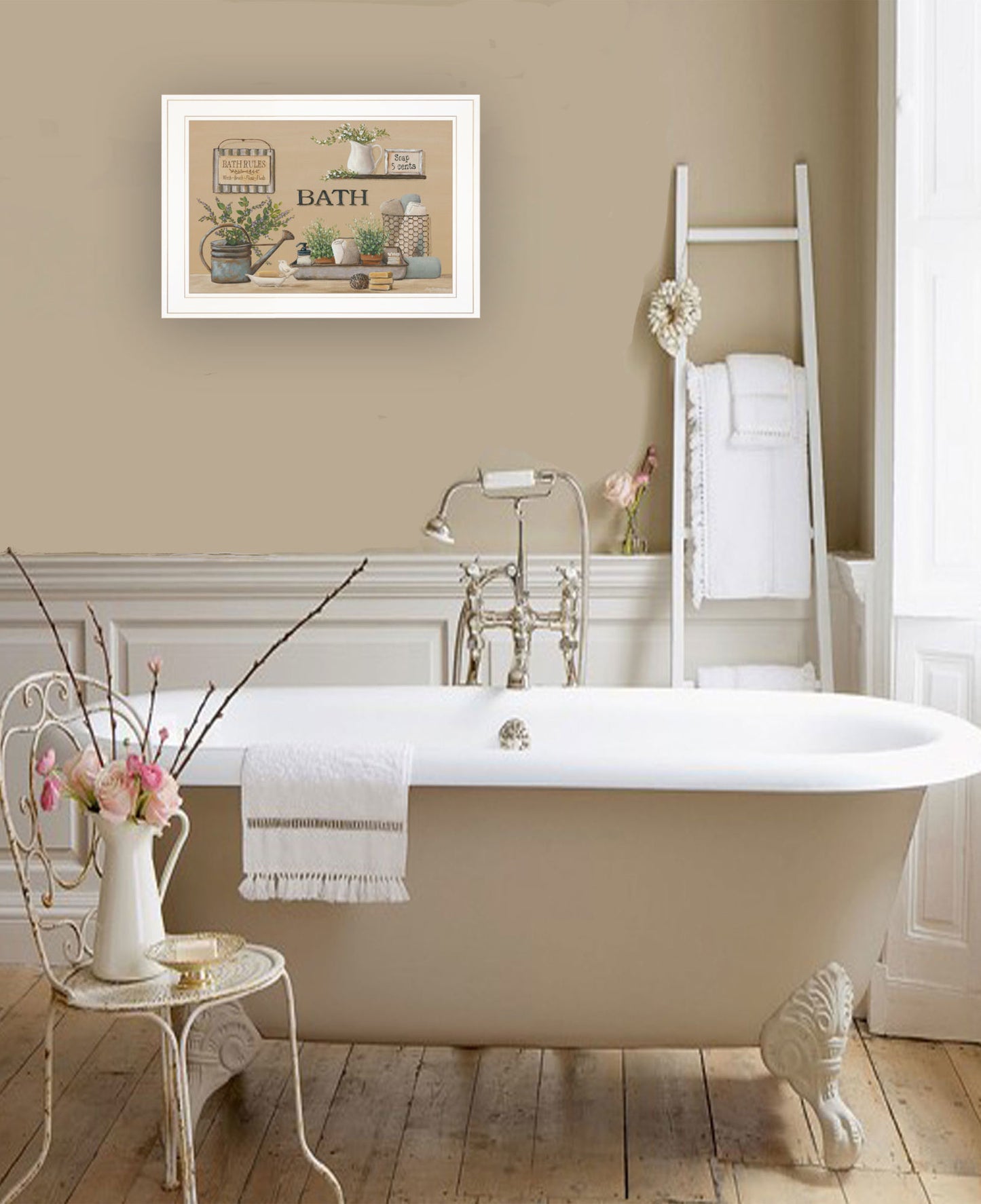 "Farmhouse Bath II" Wall Art by Pam Britton