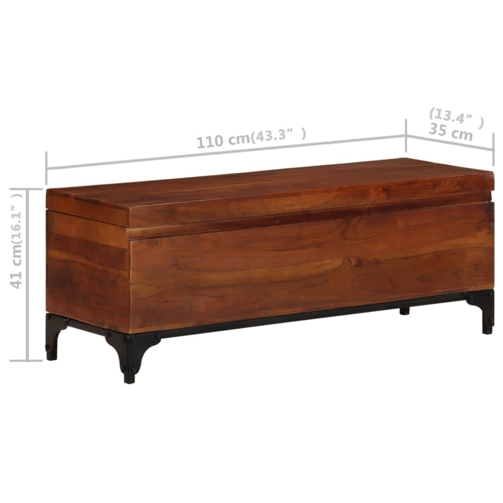 Storage Trunk 43.3"x13.8"x16.1" Solid Acacia Wood