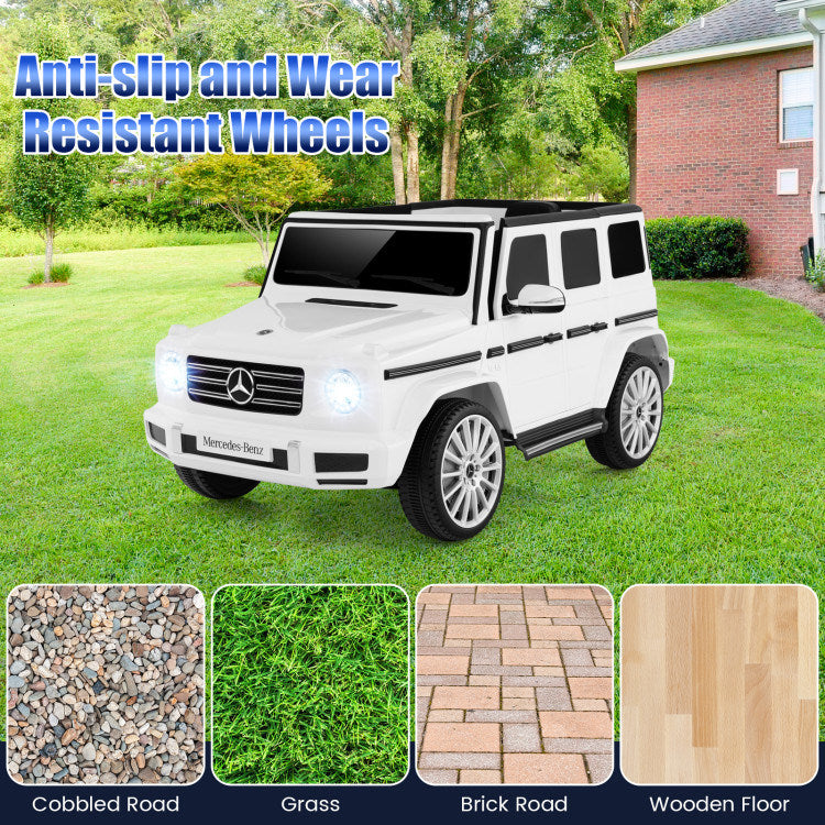12V Battery Powered Licensed Mercedes-Benz G500 Kids Ride-on Car in White