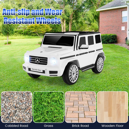 12V Battery Powered Licensed Mercedes-Benz G500 Kids Ride-on Car in White