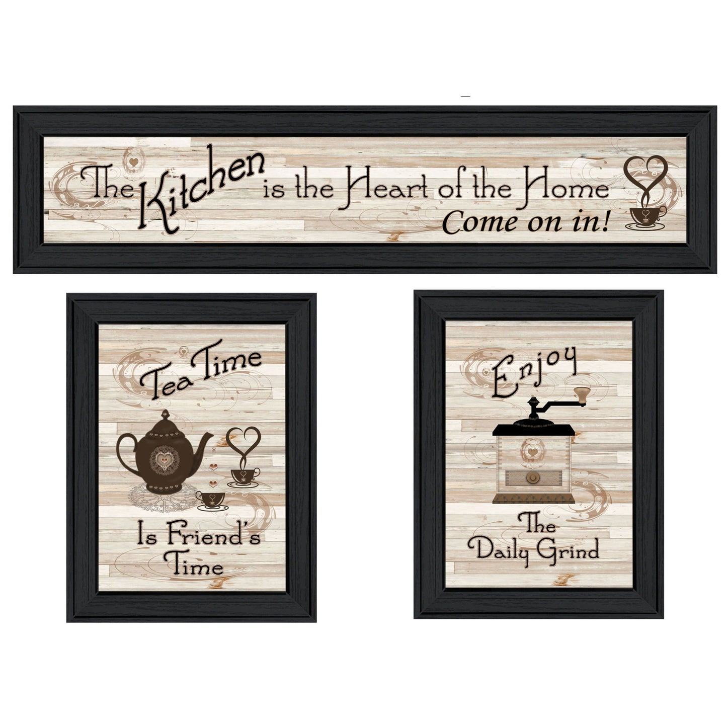 "Kitchen Friendship Collection III" 3-Piece Vignette By Artisan Trendy Decor