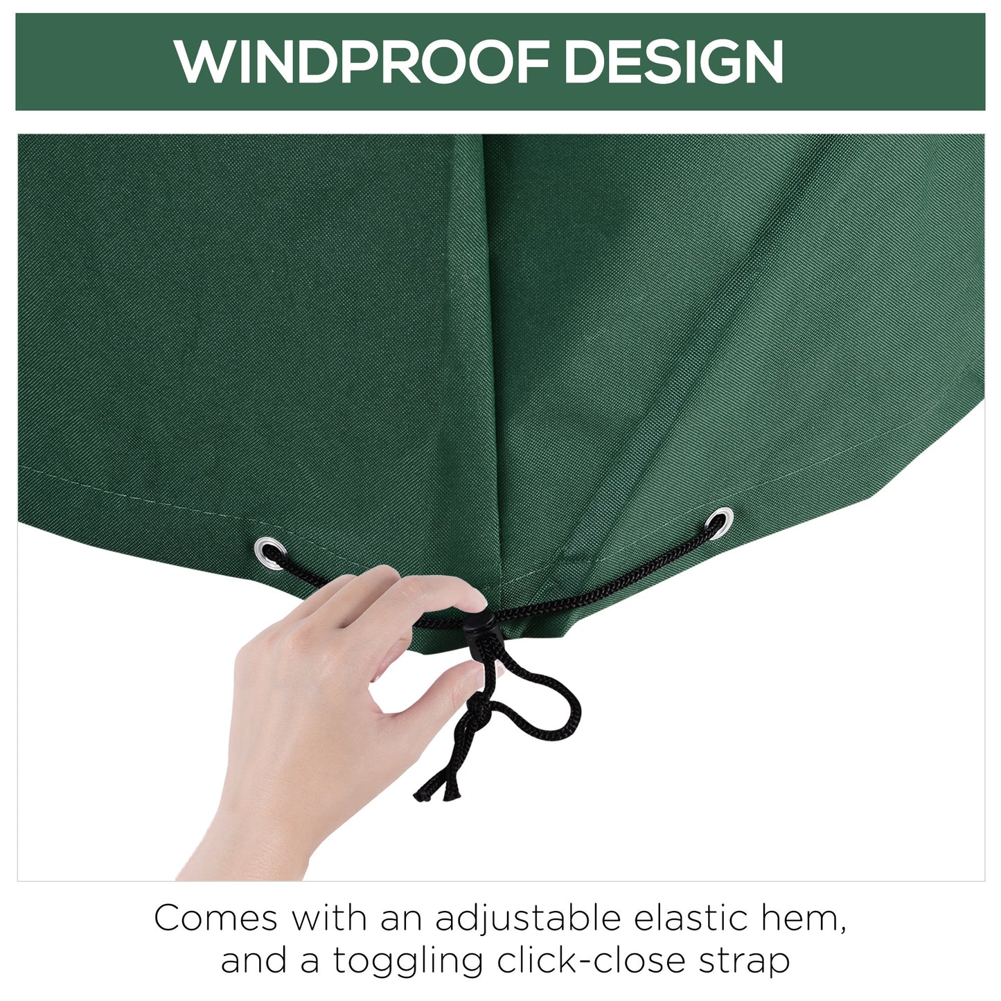 97" x 65" x 26" Heavy Duty Outdoor Sectional Sofa Cover, Waterproof Patio Furniture Cover for Weather Protection, Dark Green