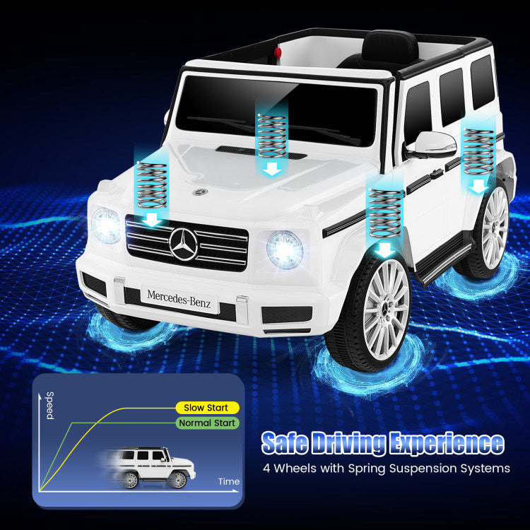 12V Battery Powered Licensed Mercedes-Benz G500 Kids Ride-on Car in White