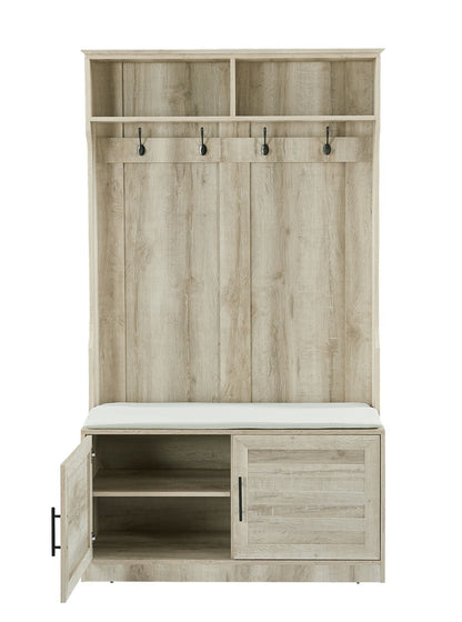 Wood Coat Rack, Storage Shoe Cabinet, with Clothes Hook, with Sponge Pad Product, Multiple Storage Racks, bedroom, porch wardrobe storage rack, Dark Colour