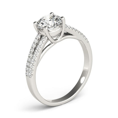 White Gold 14k Split Shank Round Diamond Engagement Ring (1 1/8 cttw)