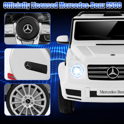 12V Battery Powered Licensed Mercedes-Benz G500 Kids Ride-on Car in White