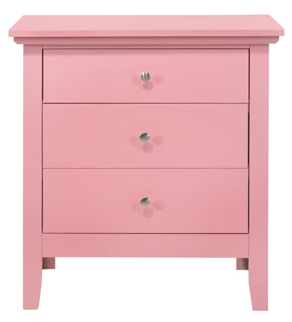 Glory Furniture Hammond G5404-N 3 Drawer Nightstand , Pink