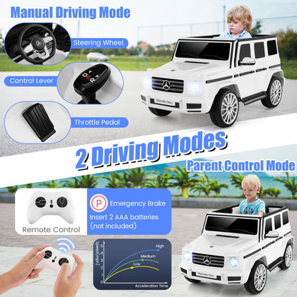 12V Battery Powered Licensed Mercedes-Benz G500 Kids Ride-on Car in White