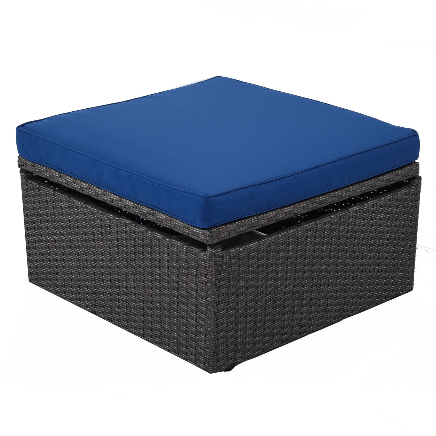 U_Style Outdoor Patio Rectangle Daybed with Retractable Canopy, Wicker Furniture Sectional Seating with Washable Cushions, Backyard, Porch(As same as WY000263AAE)