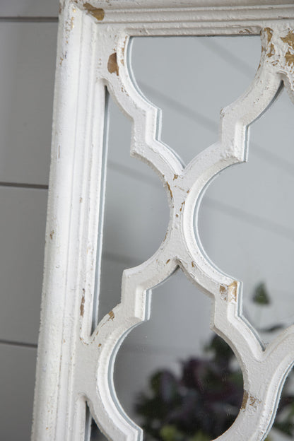 24" x 60" Distressed White Floor Mirror, Full Body Mirror for Bathroom Bedroom Living Room