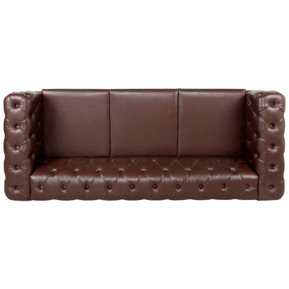 84.06Inch Width Traditional Square Arm removable cushion 3 seater Sofa
