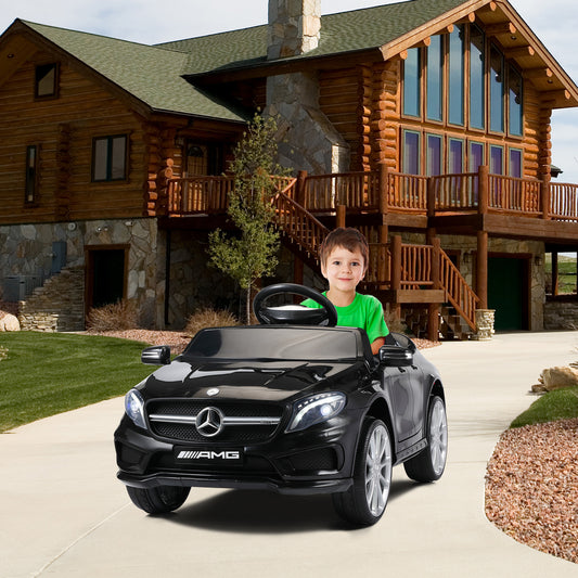 Licensed Mercedes Benz AMG 6V Kids Ride On Electric Car with Remote Control, Story Education AUX, Black