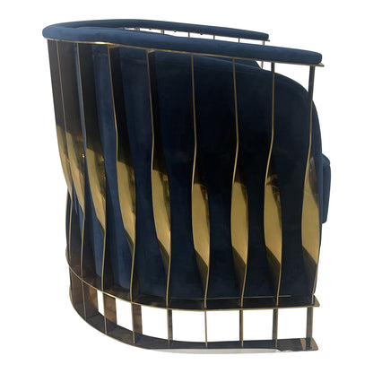Navy Blue and Gold Sofa Chair