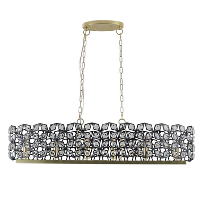 Modern Champagne Gold Oval Crystal ceiling chandelier Luxury Home Decor Light Fixture