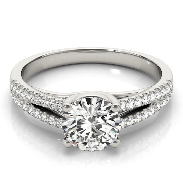 White Gold 14k Split Shank Round Diamond Engagement Ring (1 1/8 cttw)