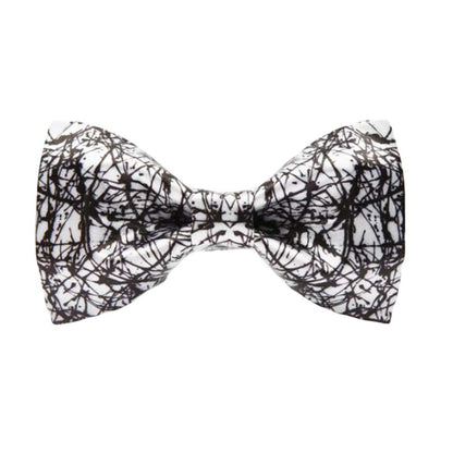 Men Bow Tie Vintage Bow Tie Polyester Neckties Black/White Splash-ink Handmade