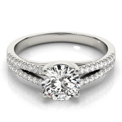 White Gold 14k Split Shank Round Diamond Engagement Ring (1 1/8 cttw)