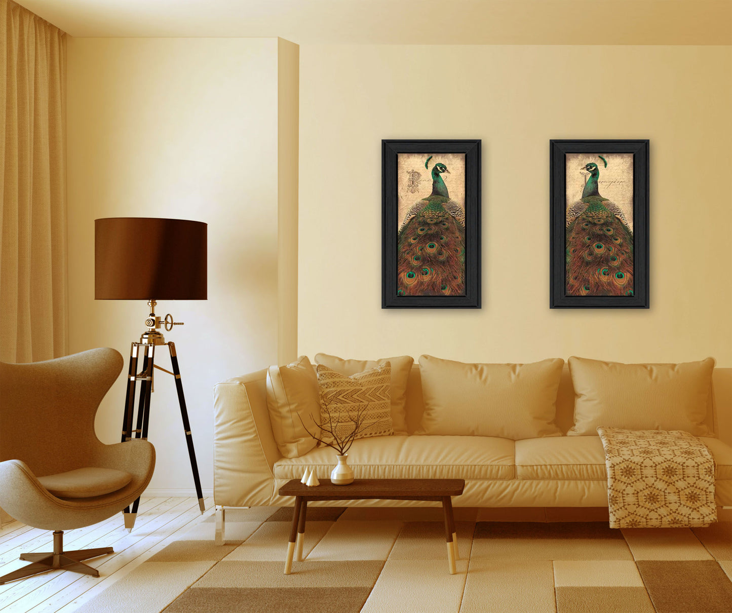 "Peacock Collection" 2-Piece Vignette Wall Decor By John Jones