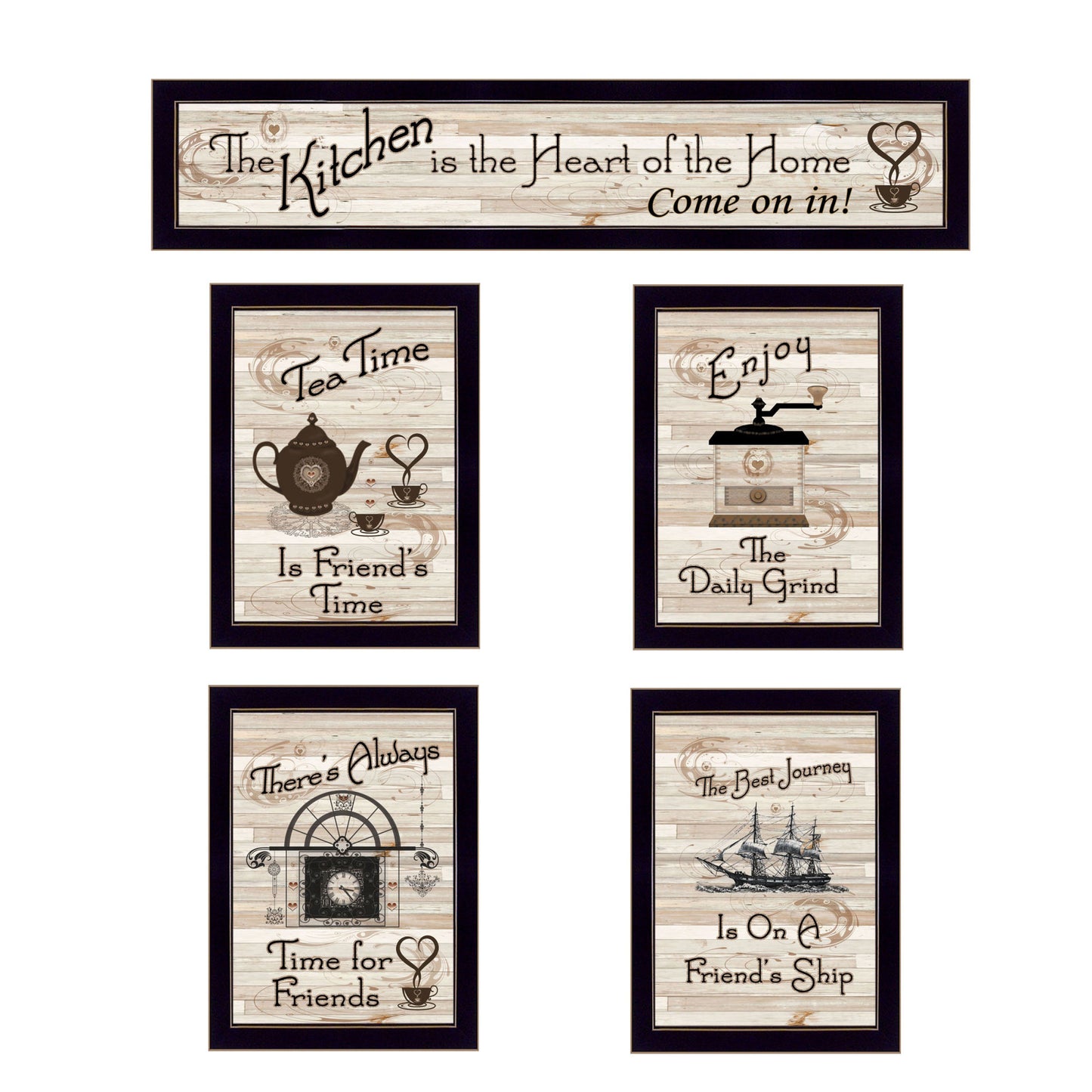 "Kitchen Friendship Collection II" 5 Piece Vignette Wall Art by Millwork Engineering