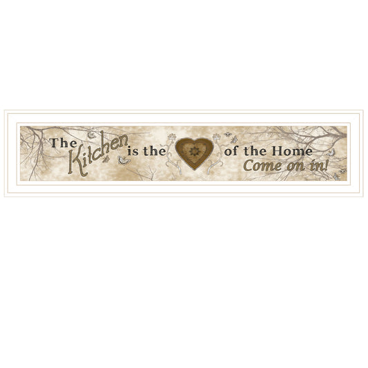 "Love of Nature Kitchen / Heart of Then Home" Wall Art by Artisan Trendy Decor 4U in White Frame