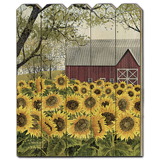 "Sunshine" Wall Art by Billy Jacobs on a Wood Picket Fence