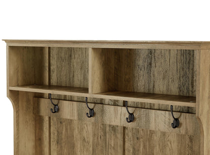Wood Coat Rack, Storage Shoe Cabinet, with Clothes Hook, with Sponge Pad Product, Multiple Storage Racks, bedroom, porch wardrobe storage rack, Dark Colour