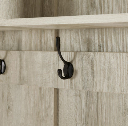 Wood Coat Rack, Storage Shoe Cabinet, with Clothes Hook, with Sponge Pad Product, Multiple Storage Racks, bedroom, porch wardrobe storage rack, Dark Colour