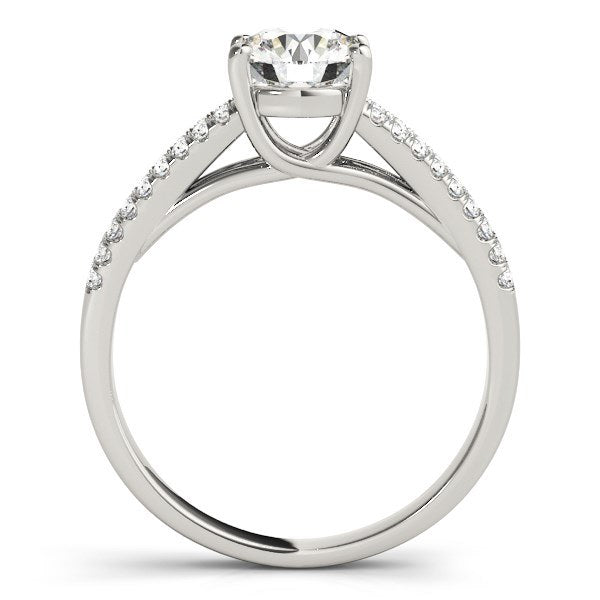 White Gold 14k Split Shank Round Diamond Engagement Ring (1 1/8 cttw)